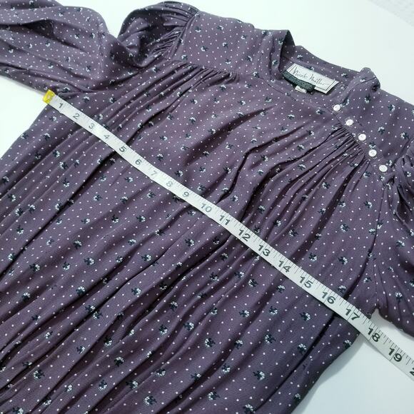 Vintage 70's 80's Dress Nicole Miller Pleated Printed High Neck - Picture 6 of 13